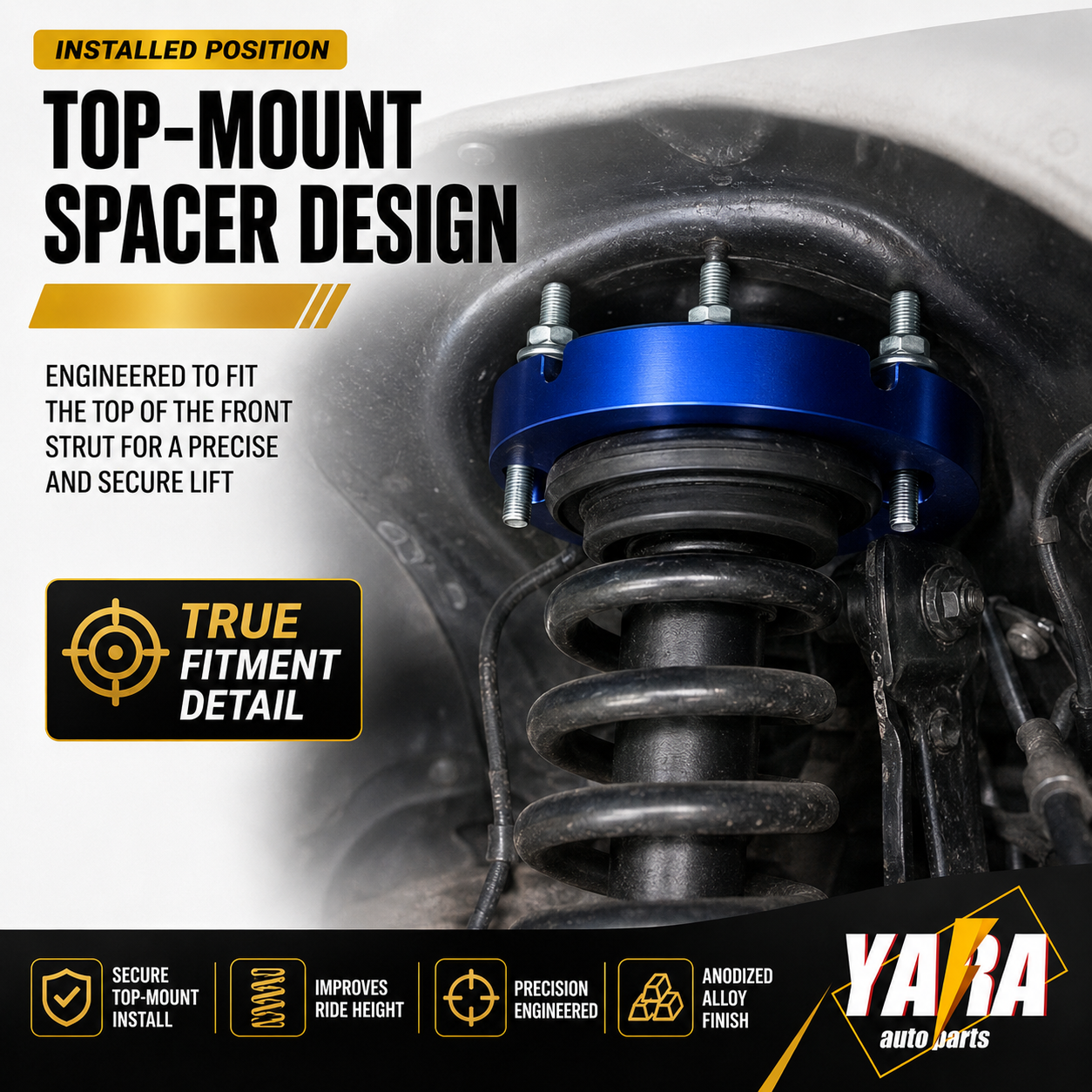 32mm Front Strut Spacer Lift Kit Pair for Mitsubishi Triton ML MN MQ MR 2005–2023