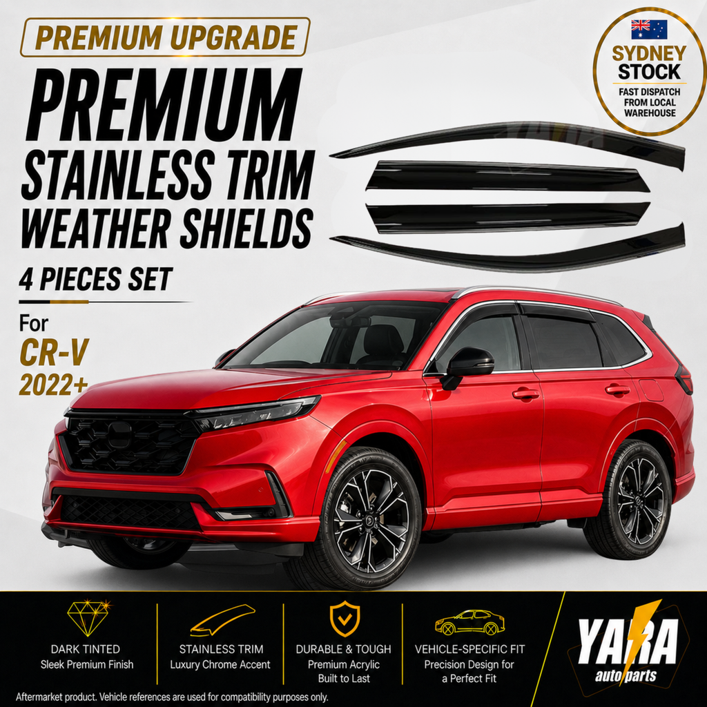 Stainless Trim Weather Shields for Honda CRV 2022+ | 4PCS Injection Visors