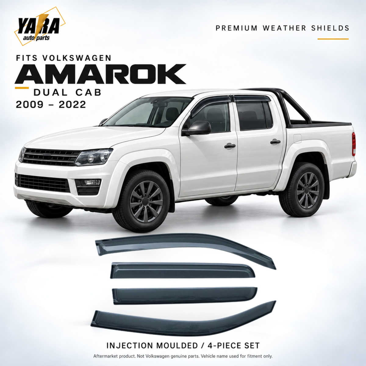 QUALITY Weather shields Window door visors for Volkswagen VW Amarok 2009-2022
