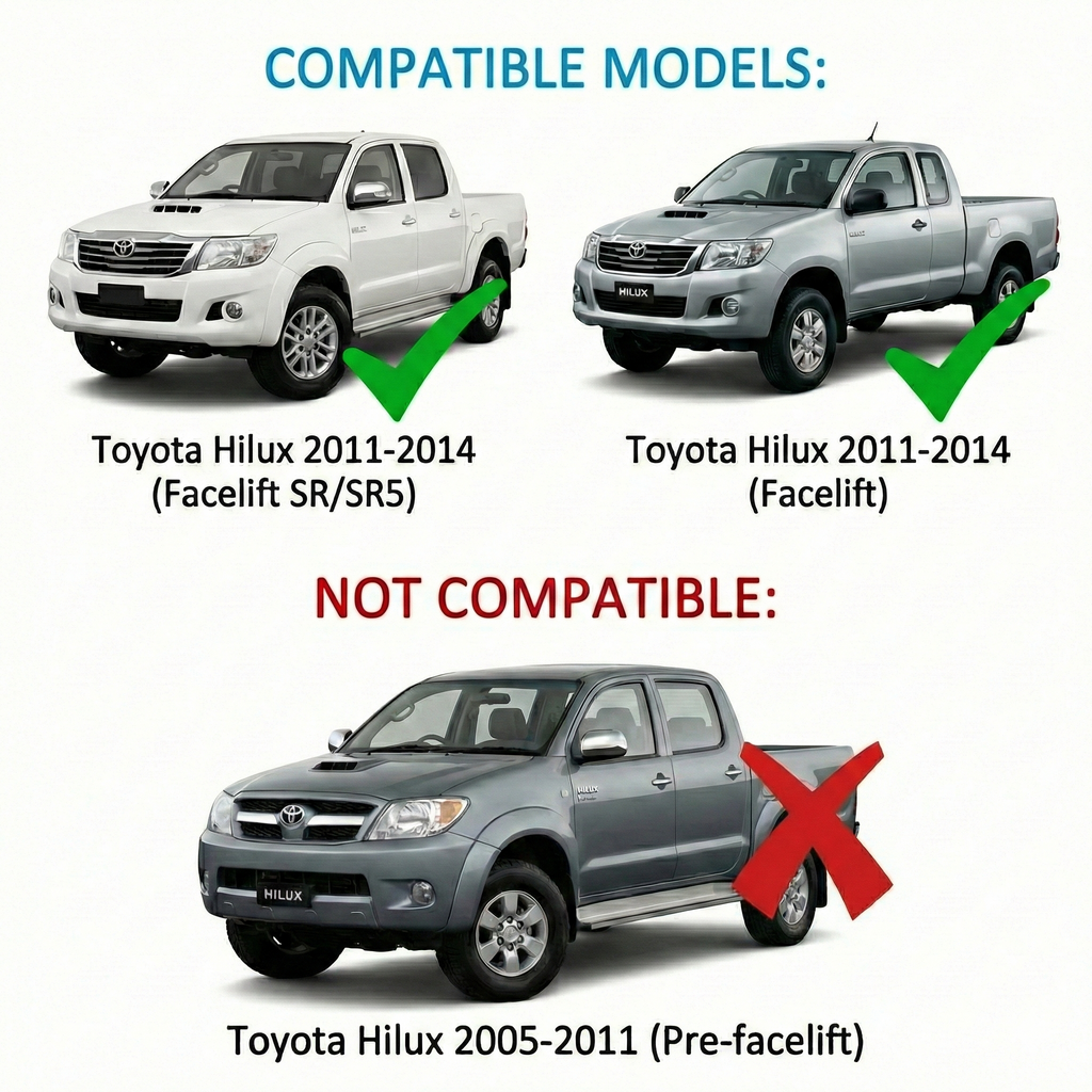 White Fender Flares Suits for Hilux SR5 SR 2011-2015 (facelift)6 Inch front guard 4pcs