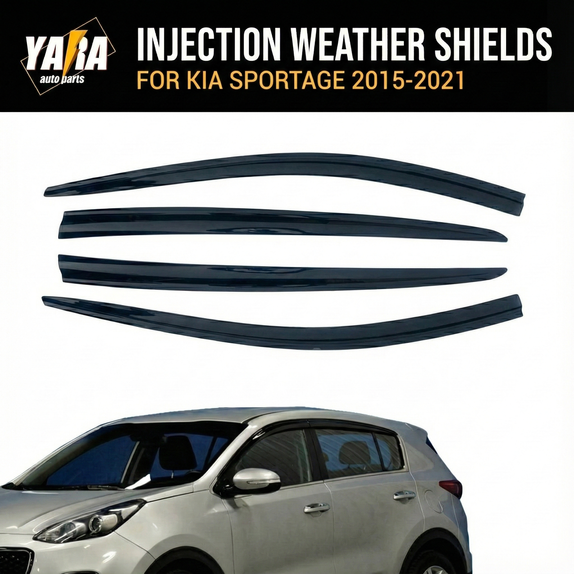 Luxury Injection Weather Shields for Kia Sportage 2015–2021 | 4PCS Tinted Weathershields