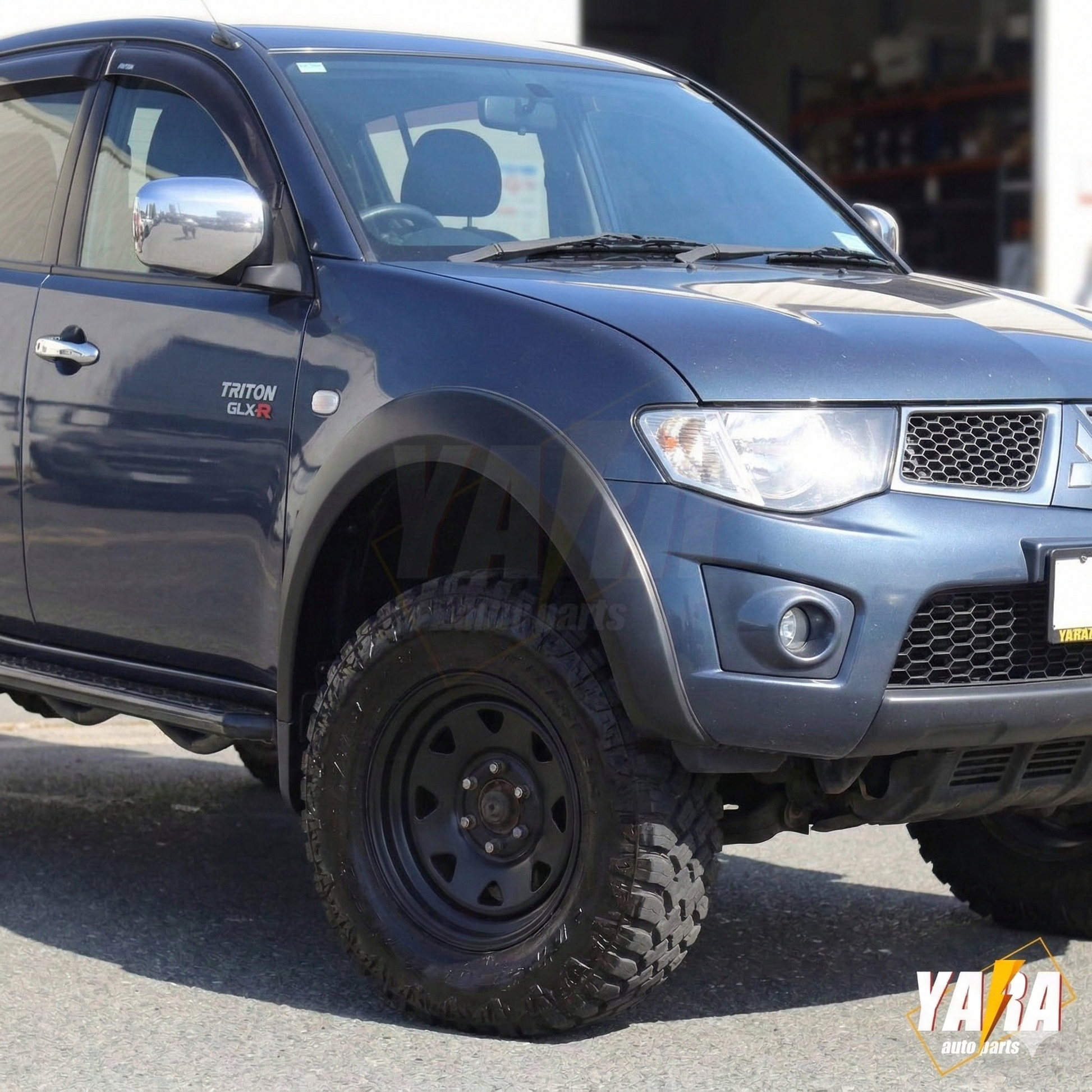 Suit Mitsubishi Triton MN ML 2006-2015 Fender Flares Wheel Arch Matte black Front 2pcs
