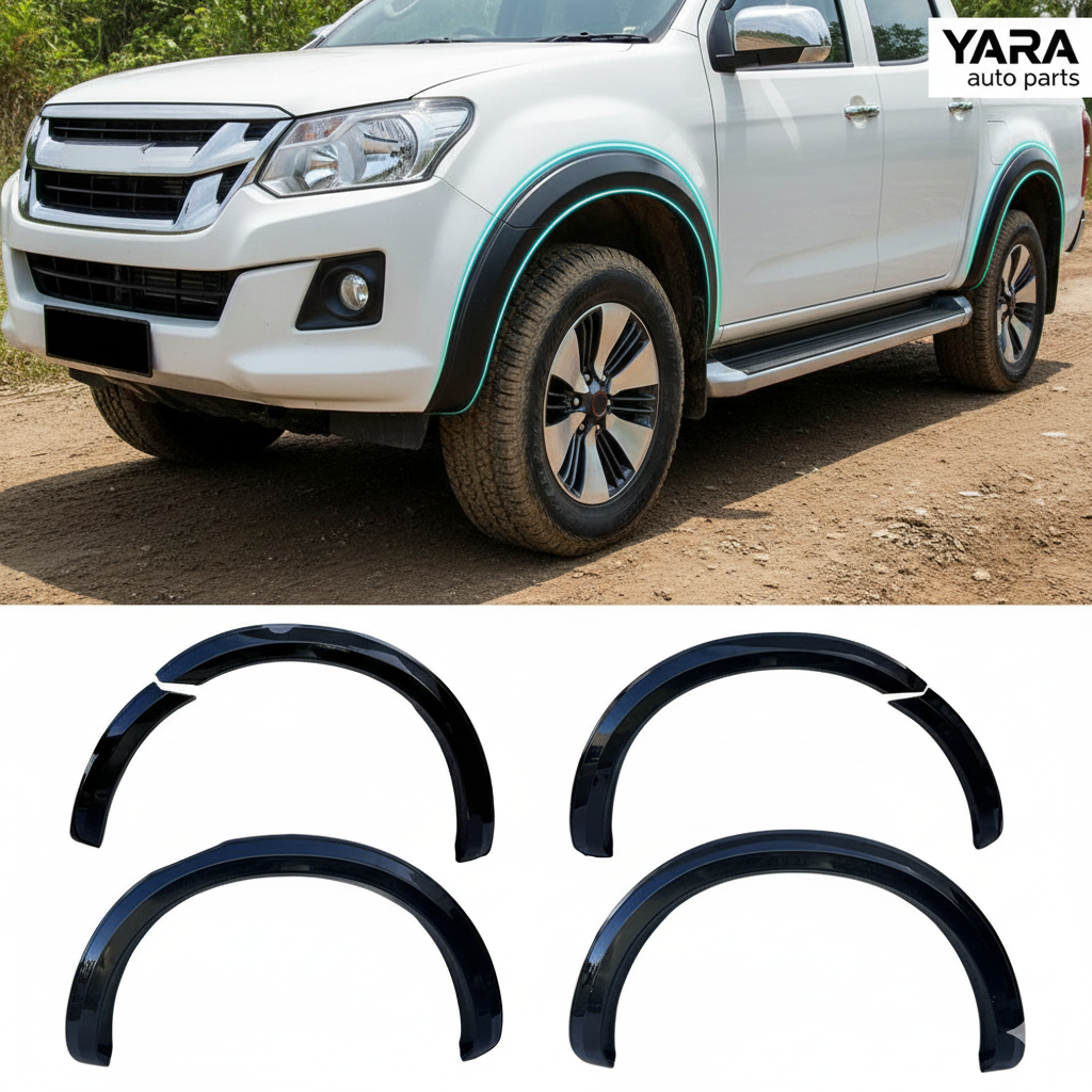 Slim Fender Flares for Isuzu D-MAX 2021-2023 | Wheel Arch Guard Cover Trim Set