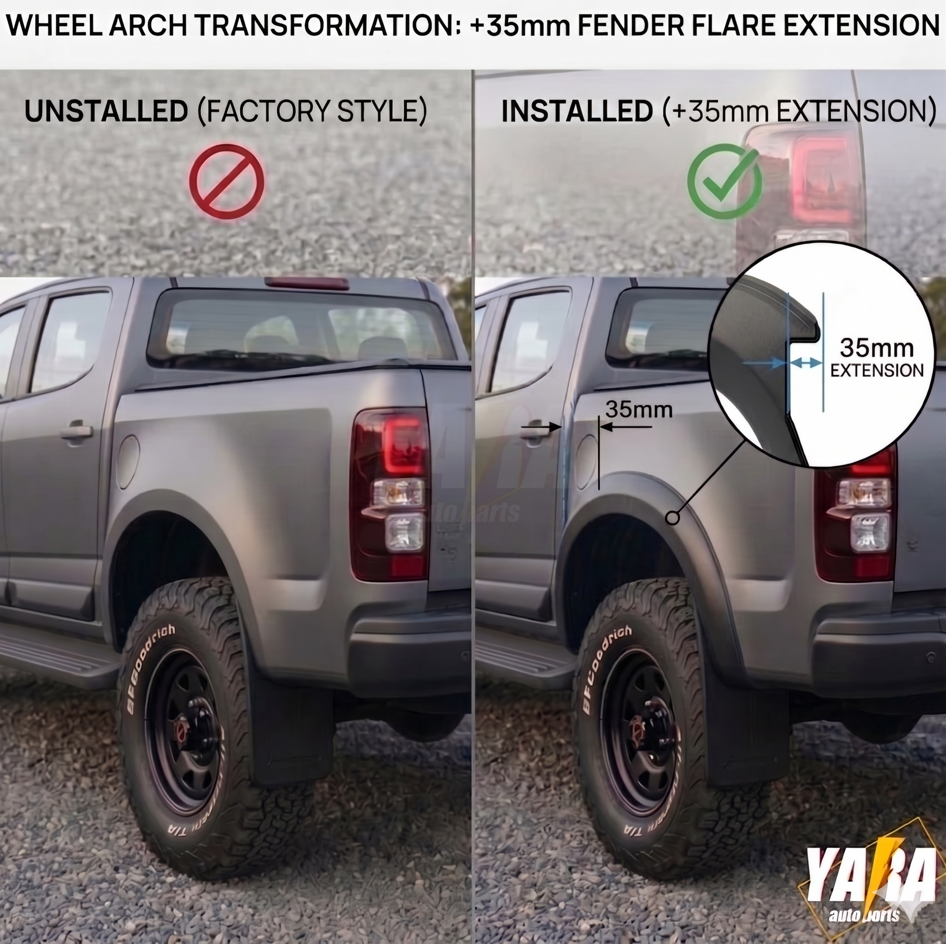 FENDER FLARES For Toyota Hilux 2015-2025 SR SR5 Rugged X WHEEL ARCH Guard 6PCS