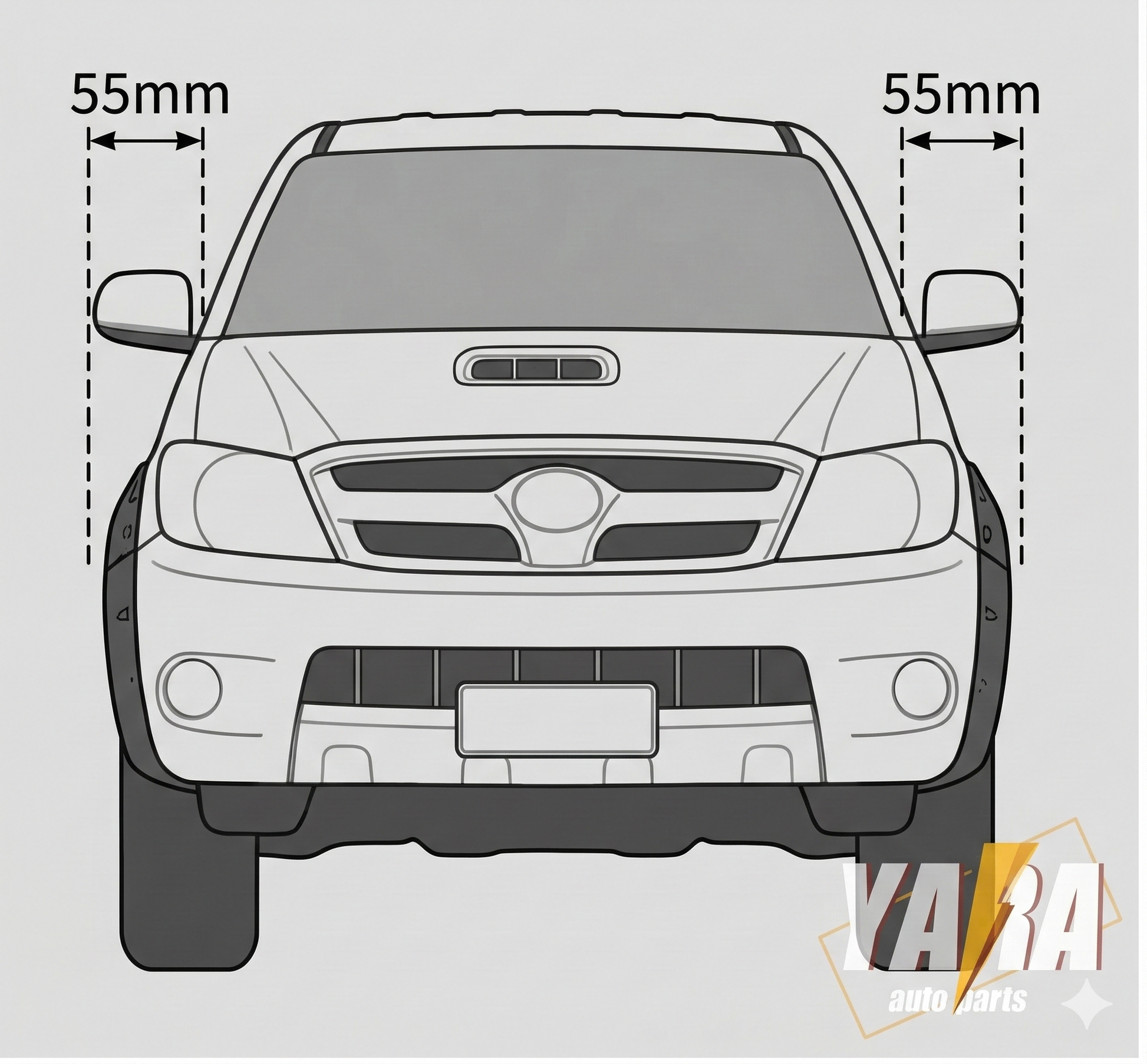 Pocket Fender Flares for Toyota Hilux SR SR5 2005–2011 Textured ABS 6PCS Matte Black