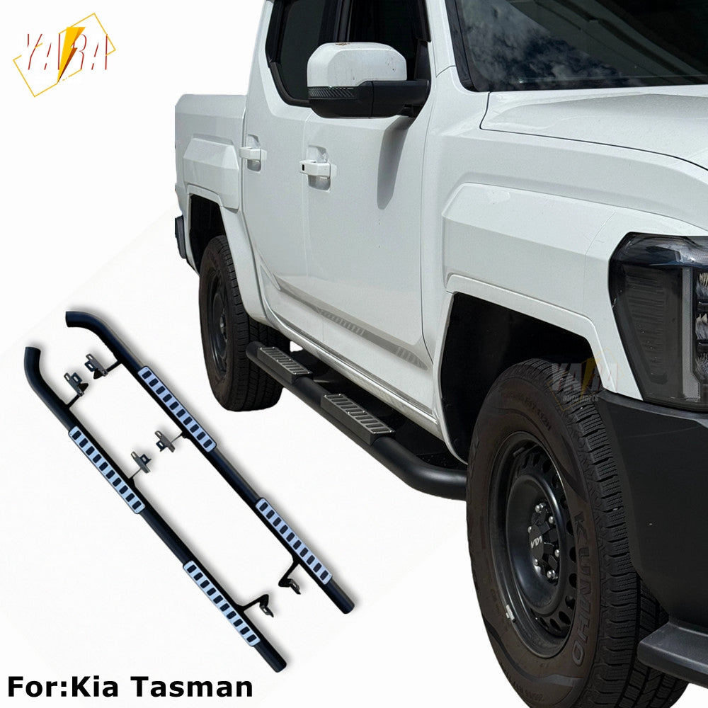 Heavy Duty Tubular Steel Side Steps for Kia Tasman (2025+) - Matte Black