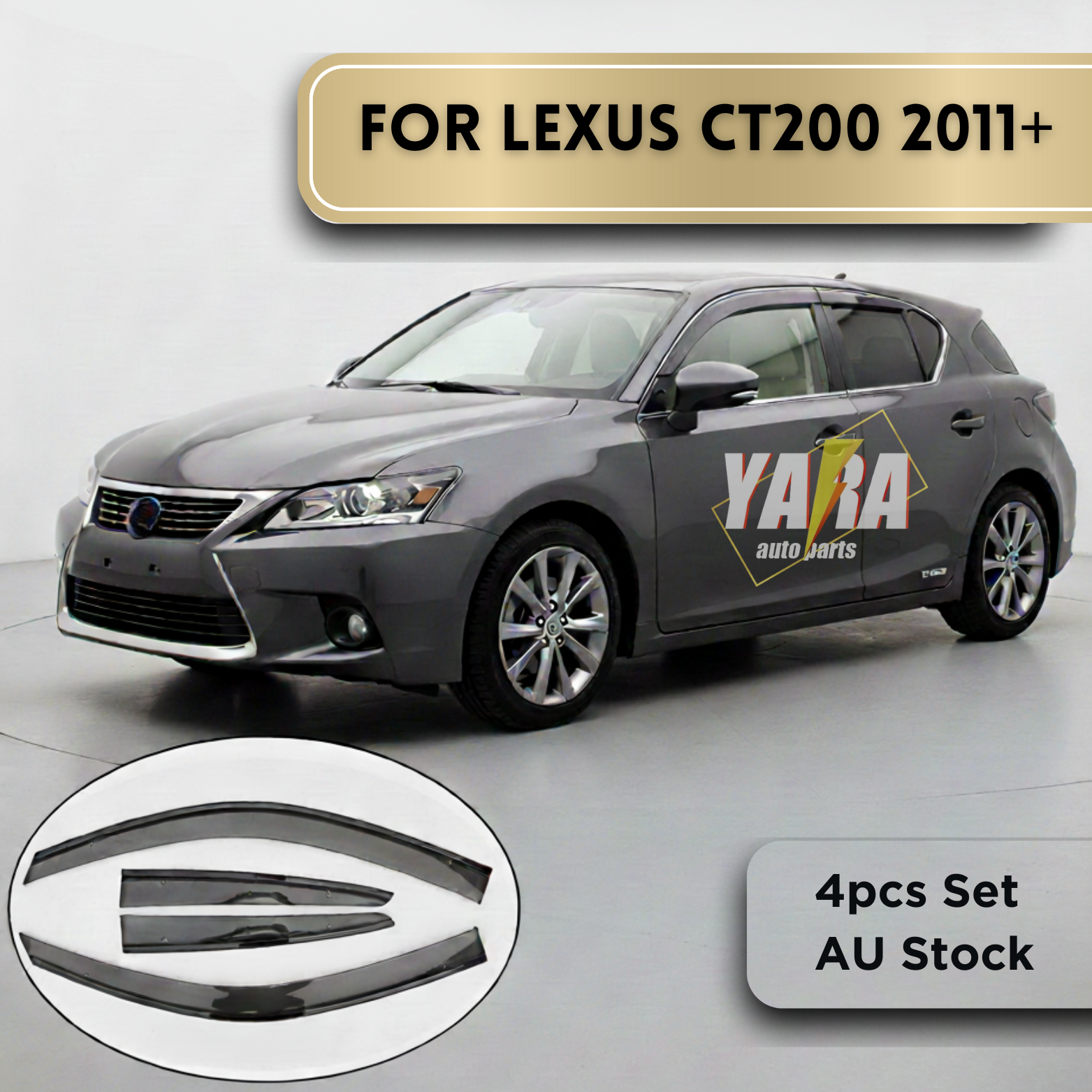 Premium Weather Shields Weathershields Suitable for Lexus CT200 CT200h 2011+ 4pcs