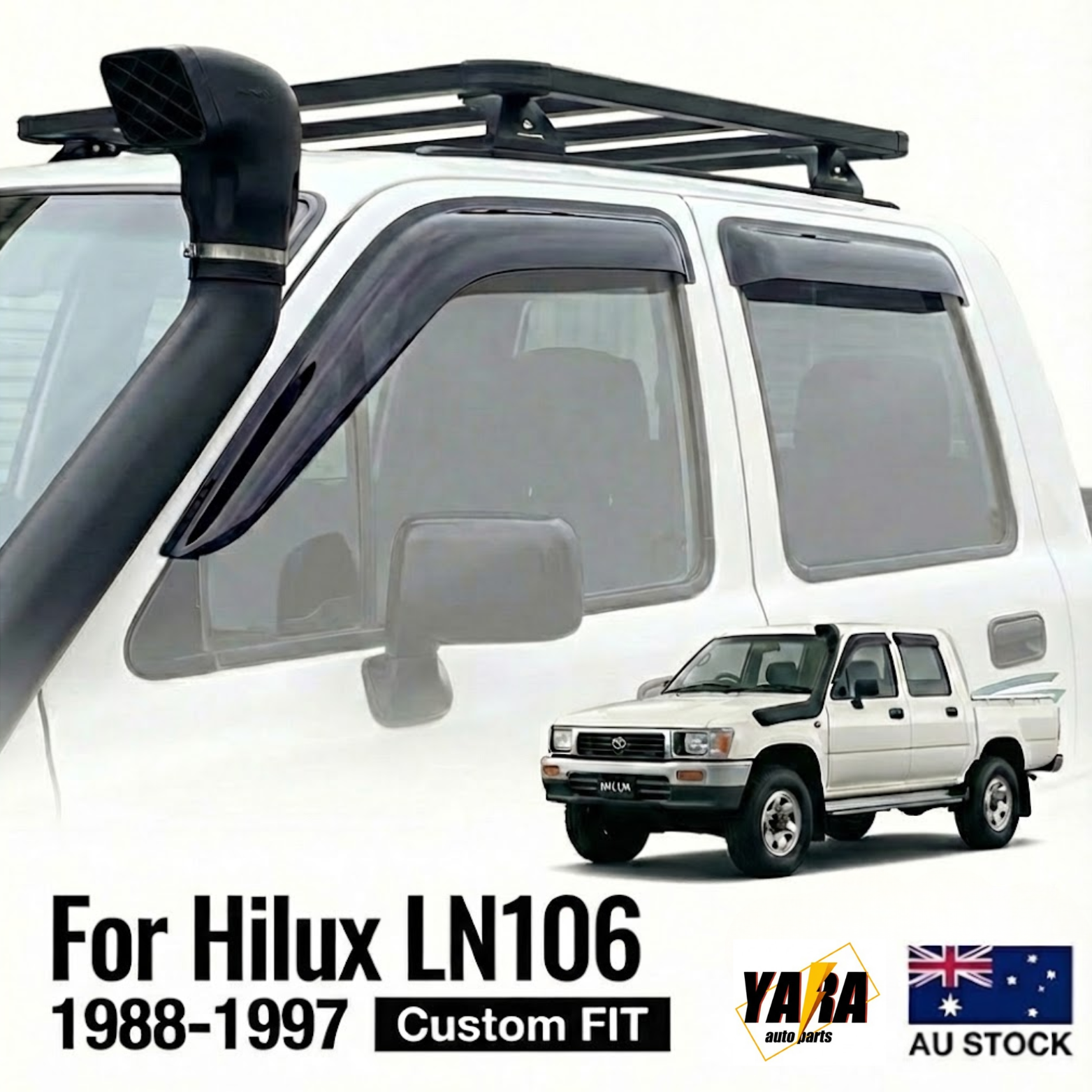 Weathershields Weather Shields Suitable for Hilux LN106 1988–1997 (Tinted, 4pcs)