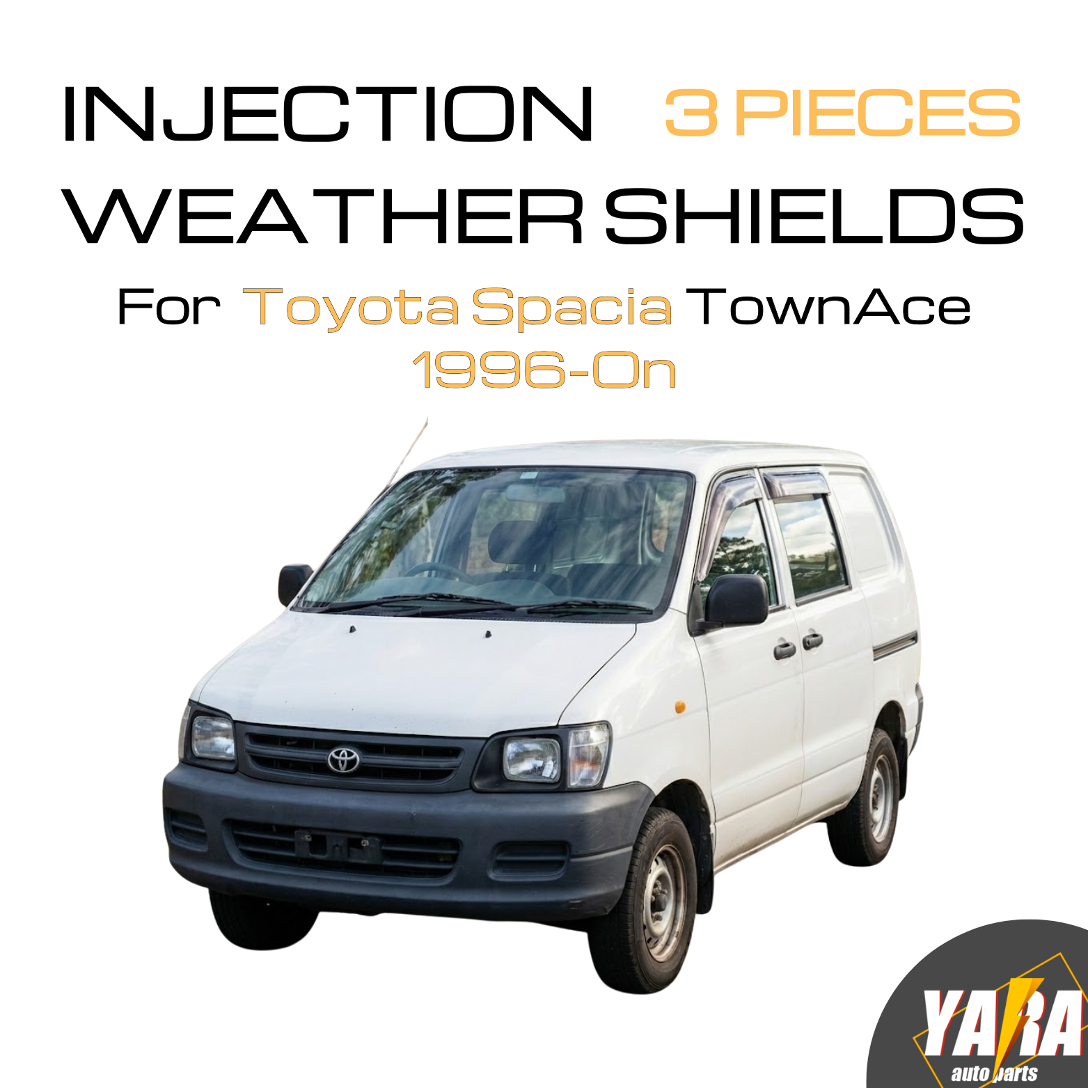 Weather Shields Weathershields Window Visors for Toyota Spacia TownAce 1996-On | 3-Piece Set