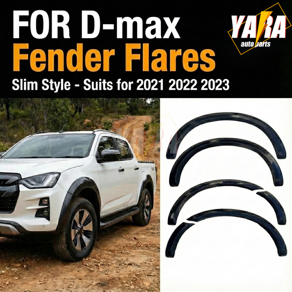 Slim Fender Flares for Isuzu D-MAX 2021-2023 | Wheel Arch Guard Cover Trim Set