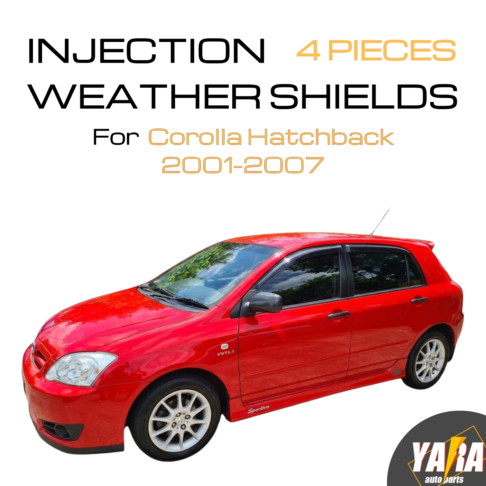 Premium Weather Shields Weathershields Window Visor for Corolla Hatch  2001-2007