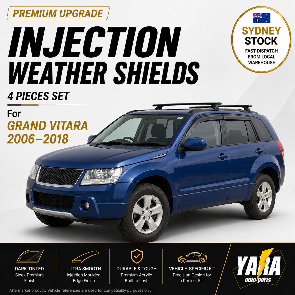 INJ Weather shields Weathershields Suitable for Suzuki Grand Vitara 2006-2018