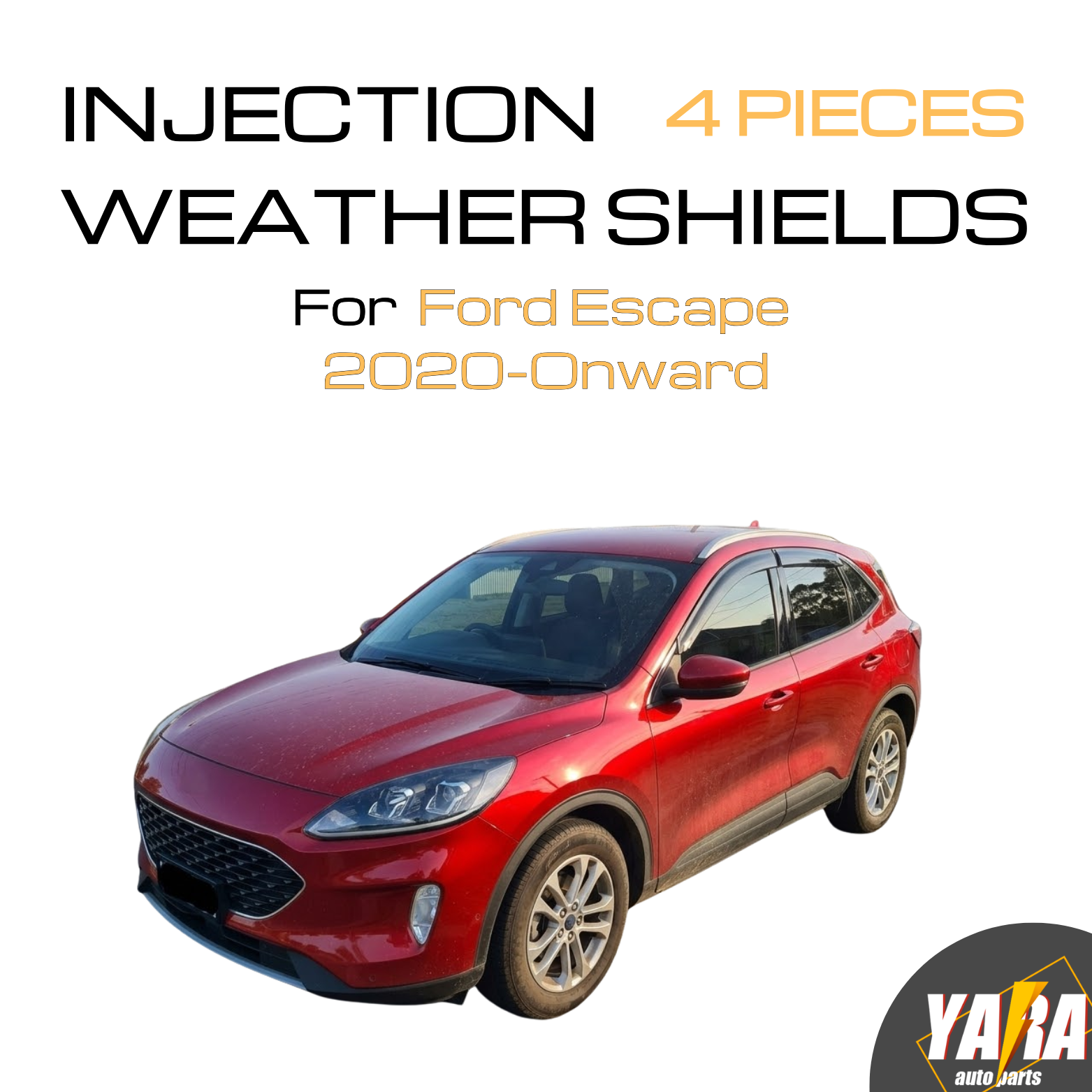 Quality INJ Weather shields Weathershields Window Visors for Ford Escape 2020+