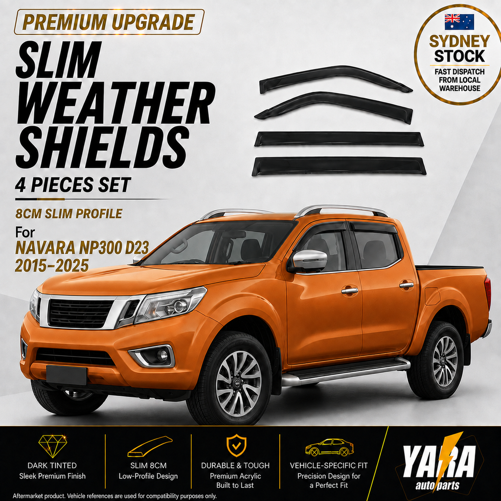Slim Weather Shields For Nissan Navara NP300 D23 2015–2025 4PCS