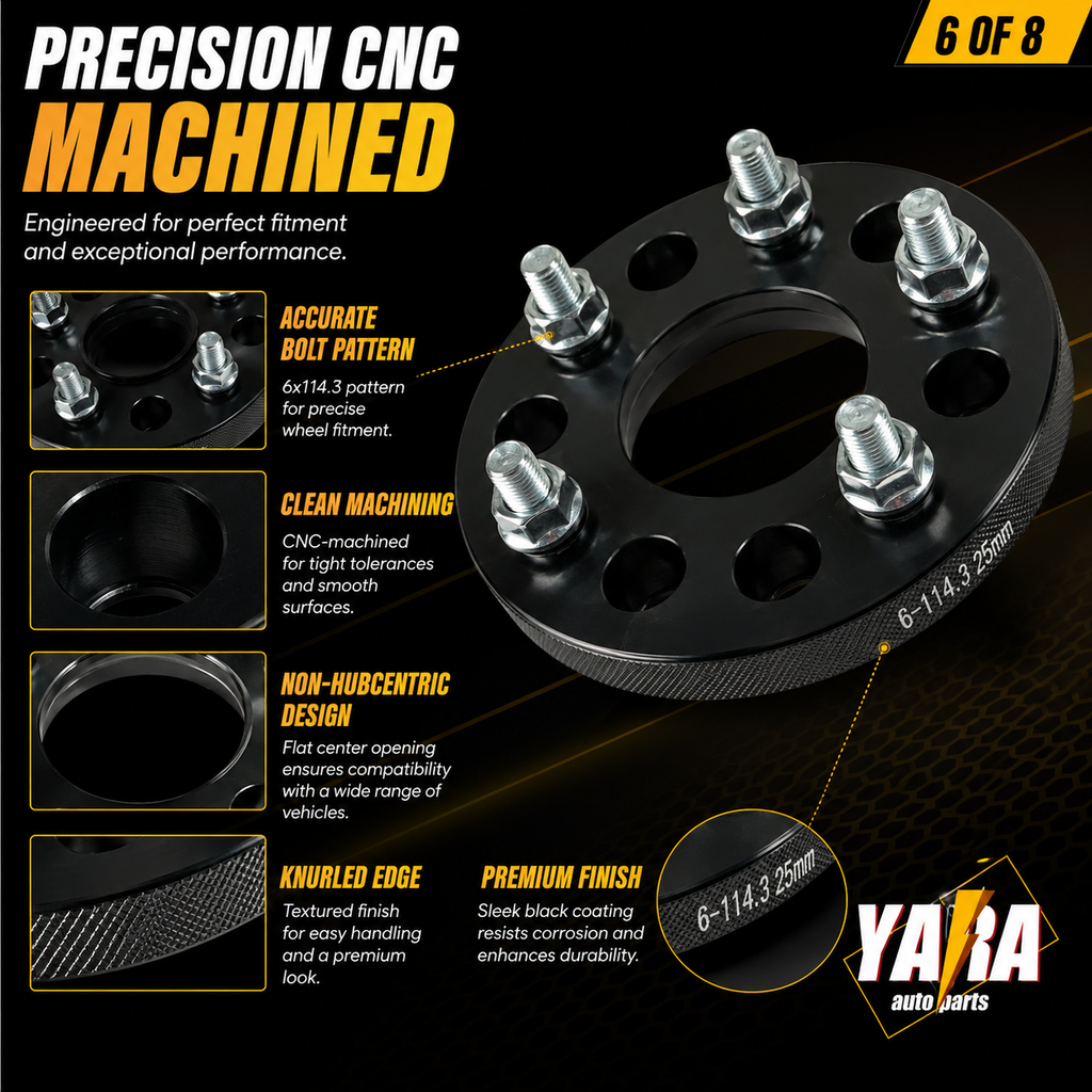 25mm Wheel Spacers 6x114.3 66.1CB M12x1.25 4PCS