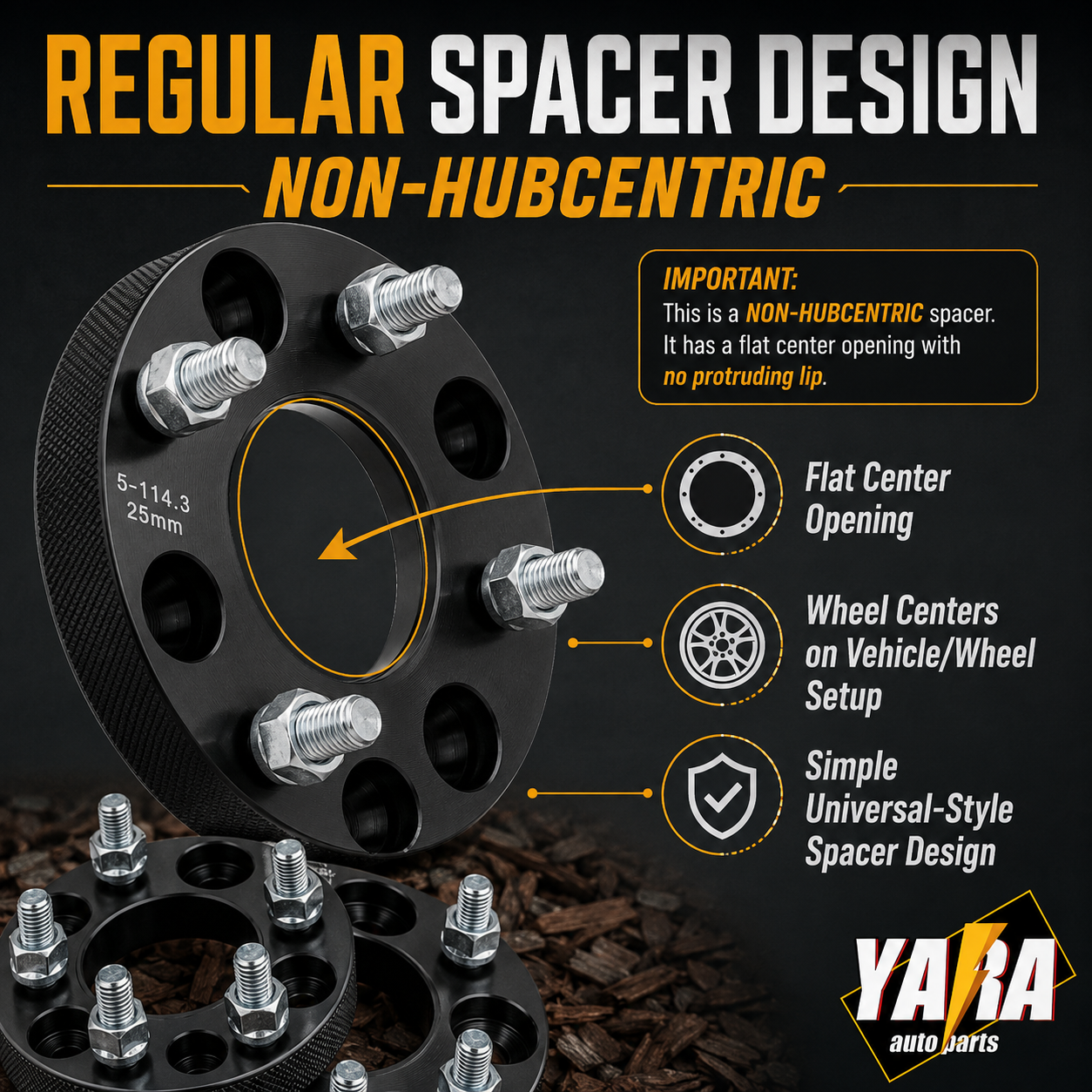 35mm Non-Hubcentric Wheel Spacers 5x114.3 70.5CB 1/2x20 2PCS