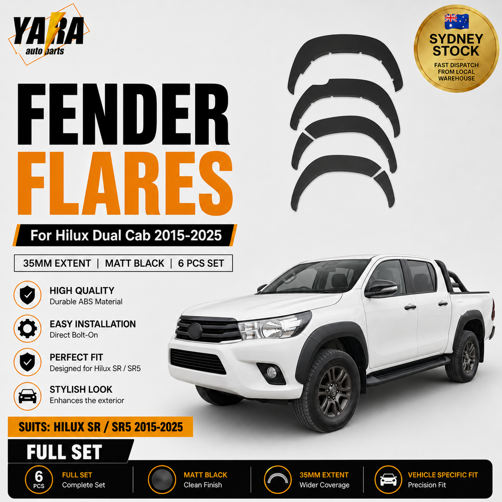 FENDER FLARES For Toyota Hilux 2015-2025 SR SR5 Rugged X WHEEL ARCH Guard 6PCS