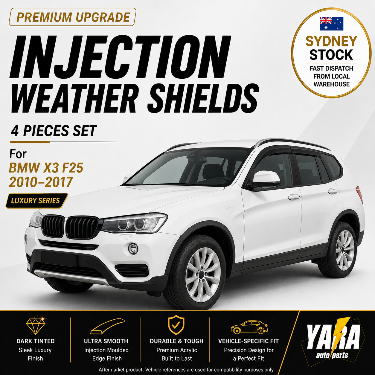 Injection Weather Shields For BMW X3 F25 2010–2017 4PCS