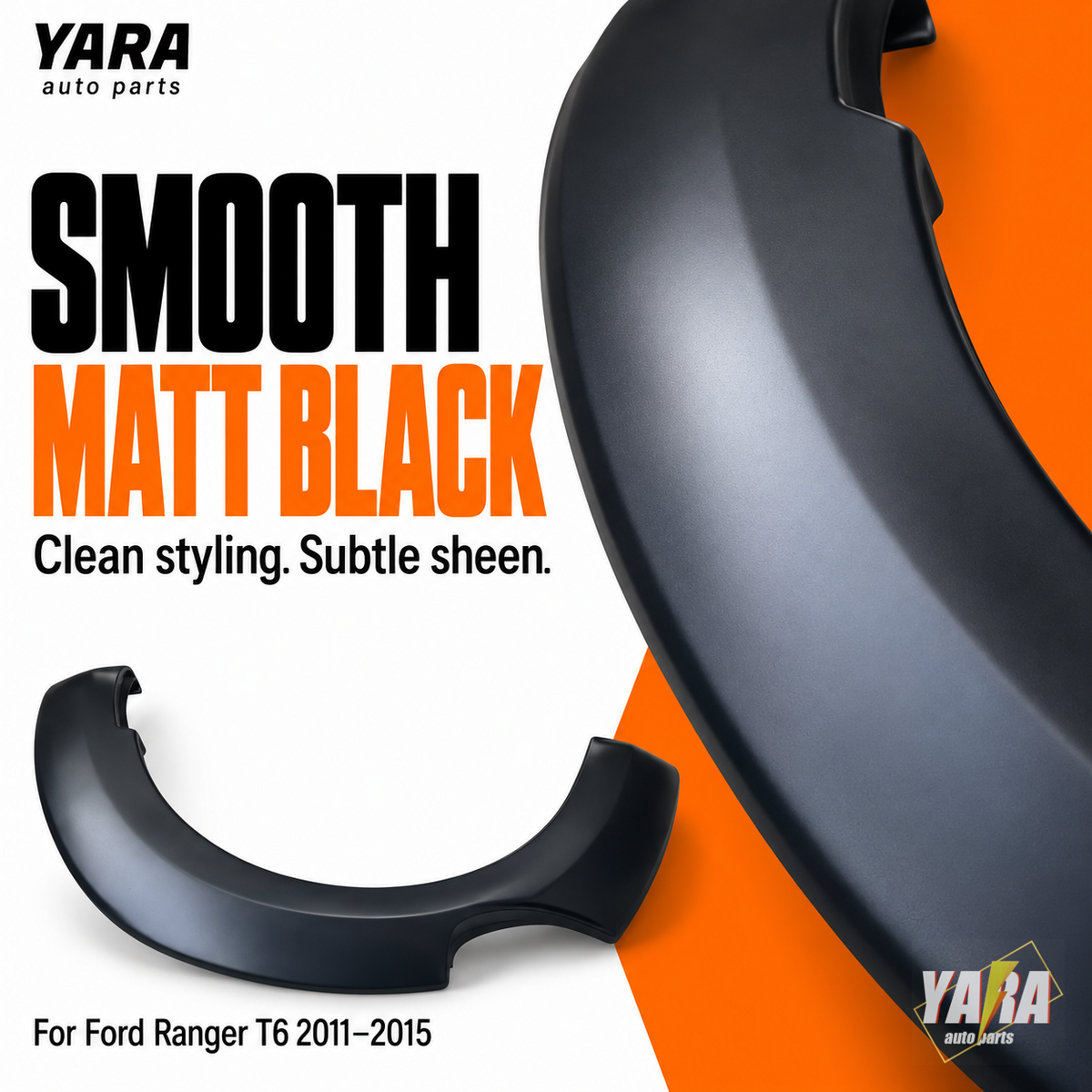 Matte Black Fender Flares For Ford Ranger PX1 T6 2011–2015 6PCS