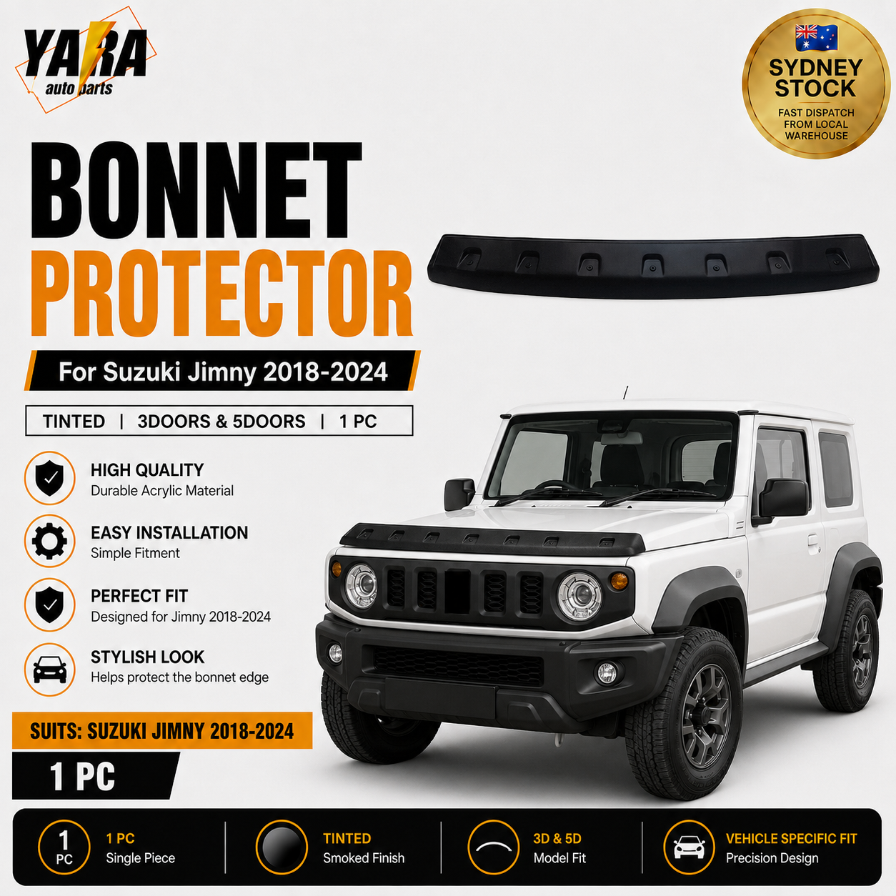 Textured Bonnet Protector for Suzuki Jimny JB74 2019-2026| Textured Finish