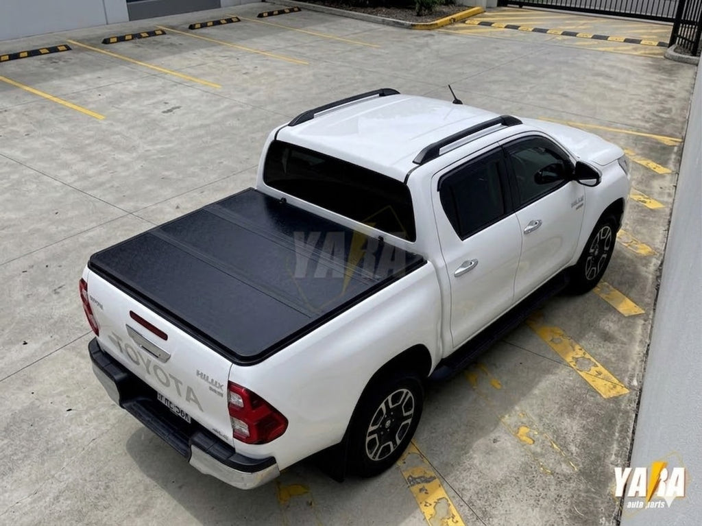 Hilux SR5 2015-2025 Aluminium Tri-Fold Hard Cover | Hard Lid Tonneau Cover