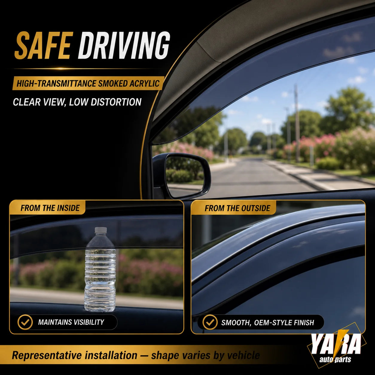 Weather Shields Weathershields suitable for Yaris Hatchback 5dr 2005-2011 4pcs