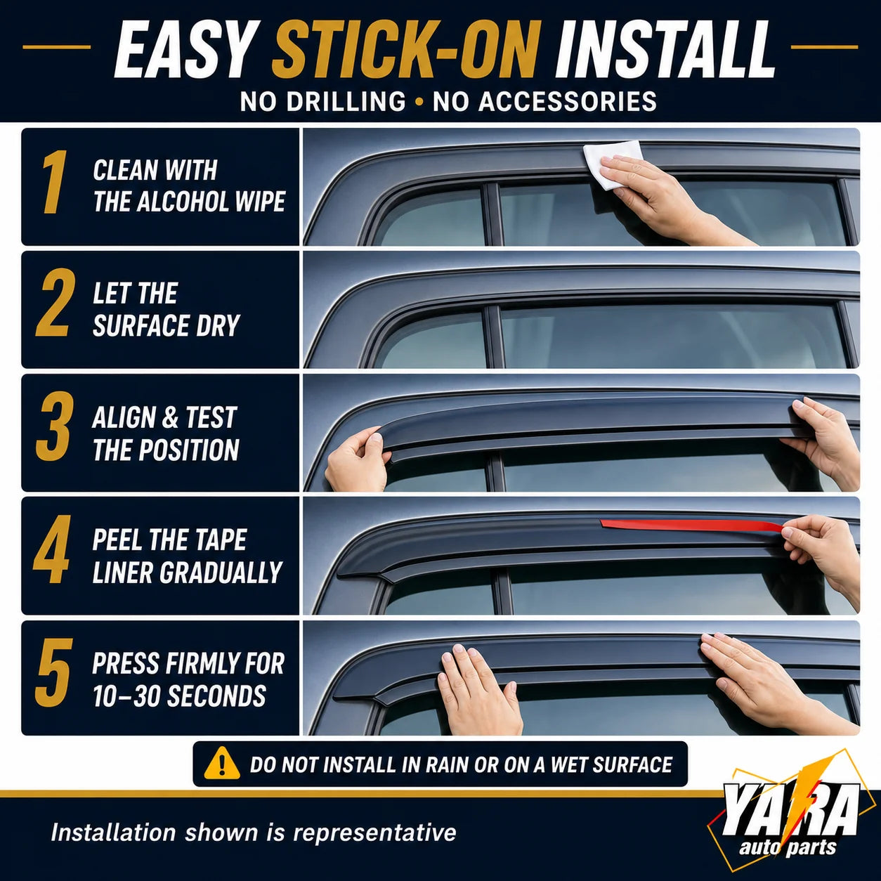 Injection Weather Shields Weathershields Window Visors suitable for Rav4 2013-18