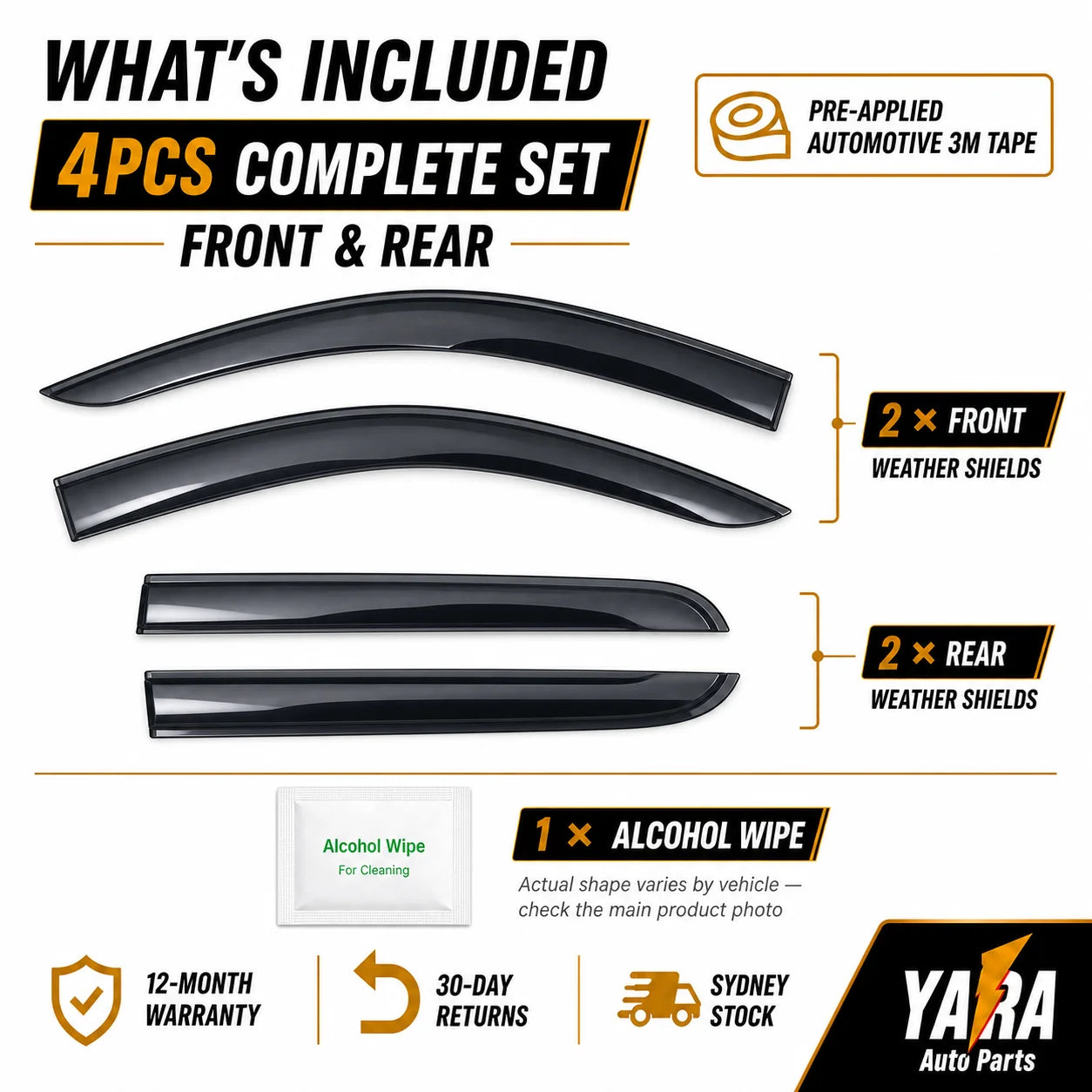 Weather Shields Weathershields suitable for Yaris Hatchback 5dr 2005-2011 4pcs