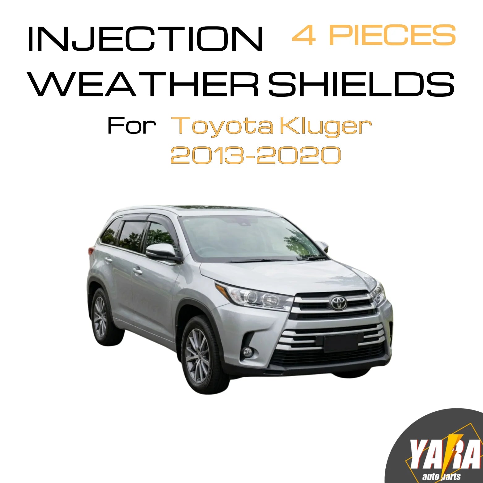 Premium Weather Shields Window Visors suitable for Kluger 2013-2020 4pcs