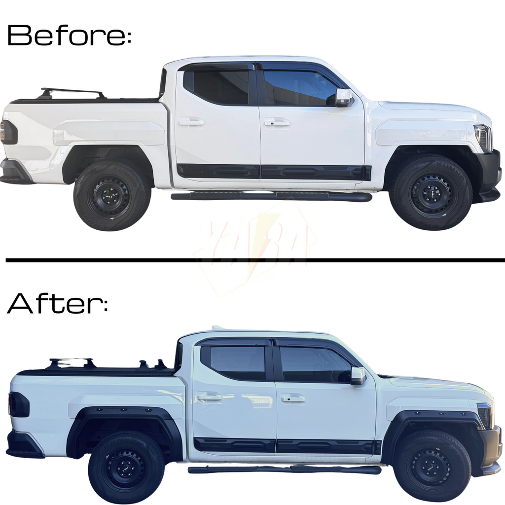 Pocket Style Fender Flares  Wheel Arch 45mm Extent for Kia Tasman 2025+ 4pcs