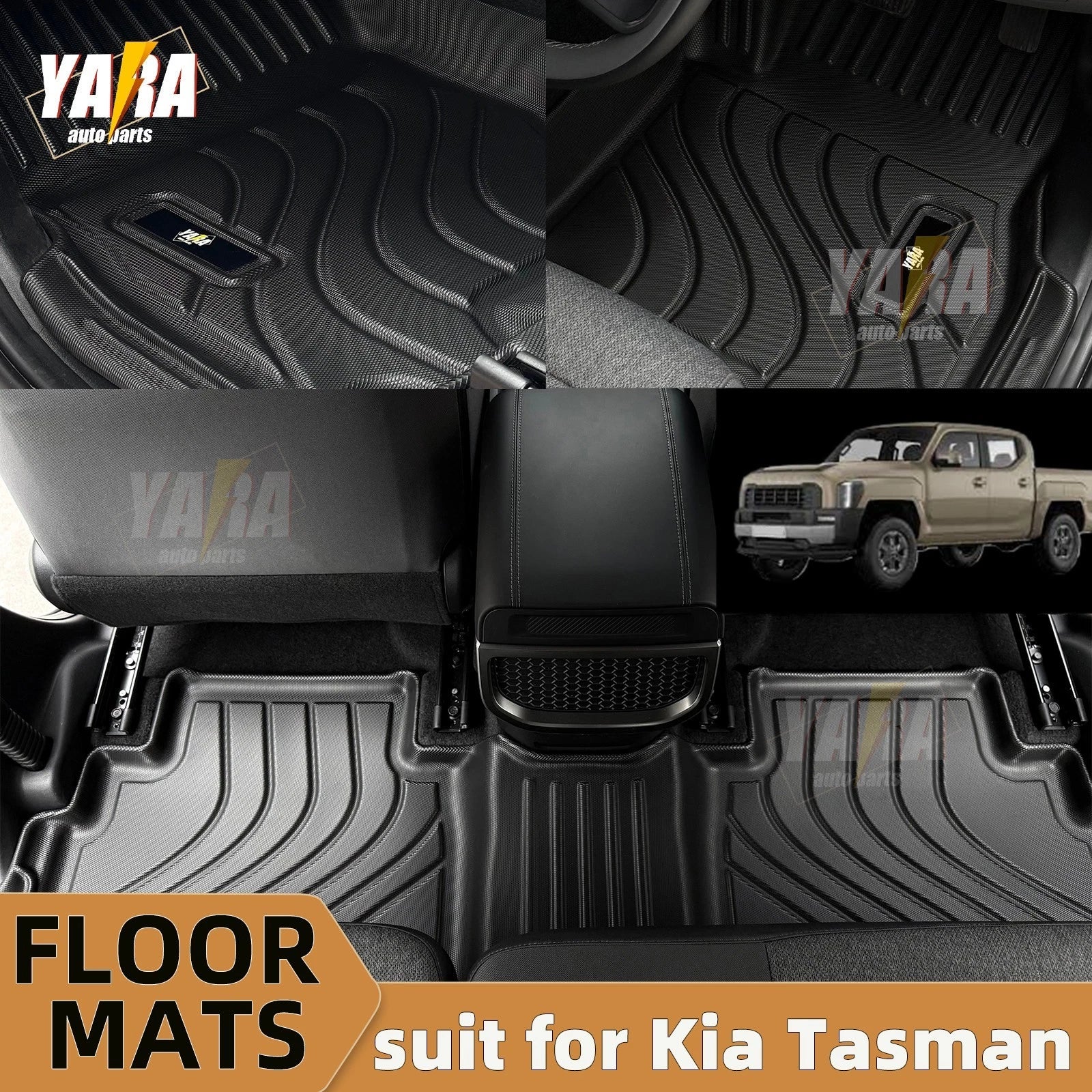 Up to 15% Premium TPE Floor Mats for Kia Tasman 2025+ All-Weather Custom Fit Liners