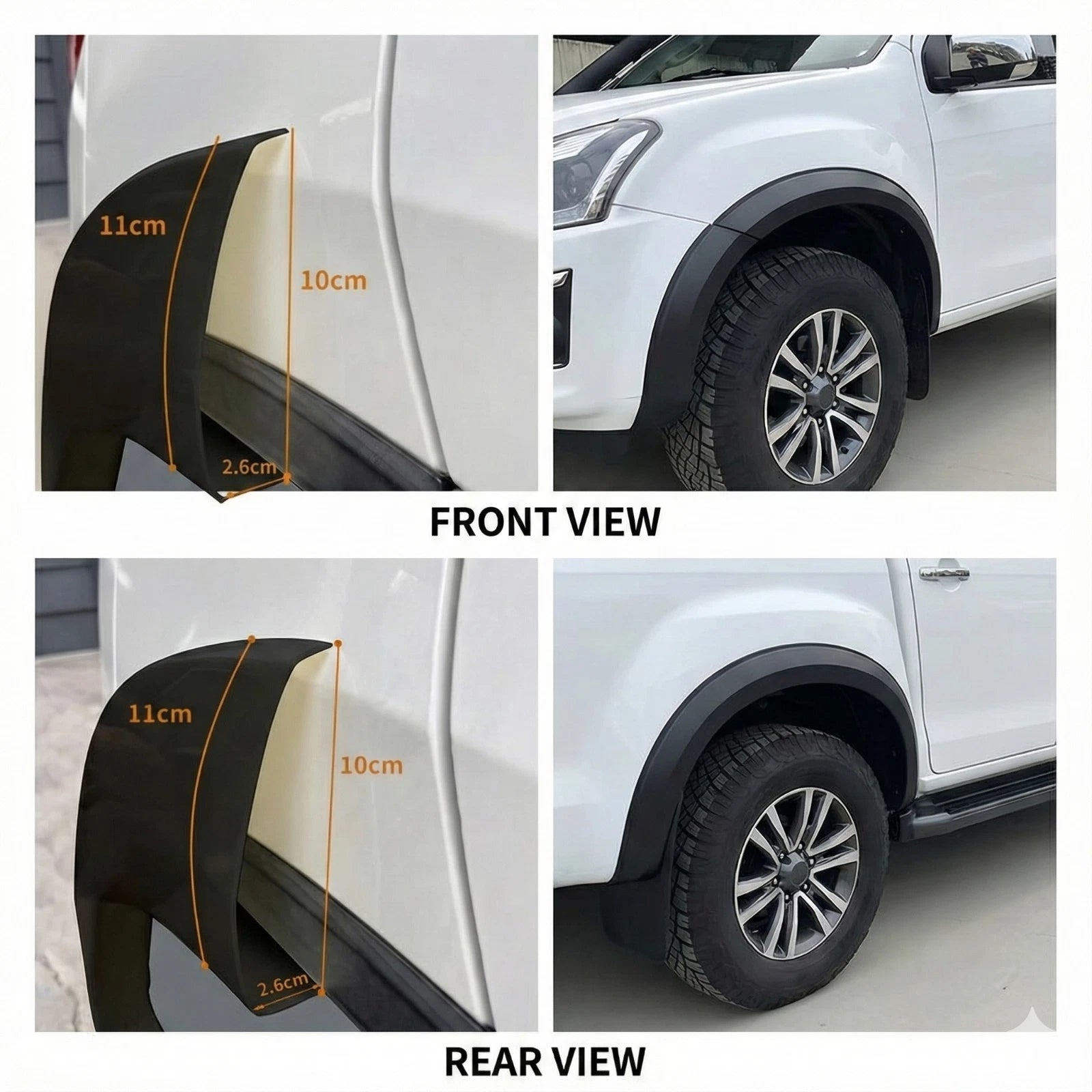 Slim Fender Flares WheelArch Matte Black for Isuzu D-Max 2012–2019 Dual Cab 6pcs