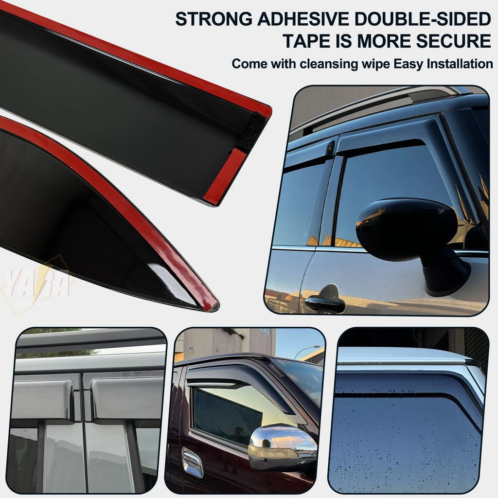 Weathershields Window Visors For Mitsubishi Triton MV 2024+ (4pcs) Rain Guards Tinted