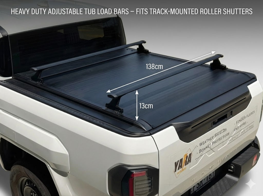 2x Heavy Duty Adjustable Tub Load Bars – Fits Track-Mounted Roller Shutters