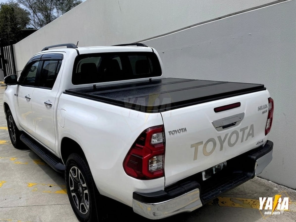 Hilux SR5 2015-2025 Aluminium Tri-Fold Hard Cover | Hard Lid Tonneau Cover