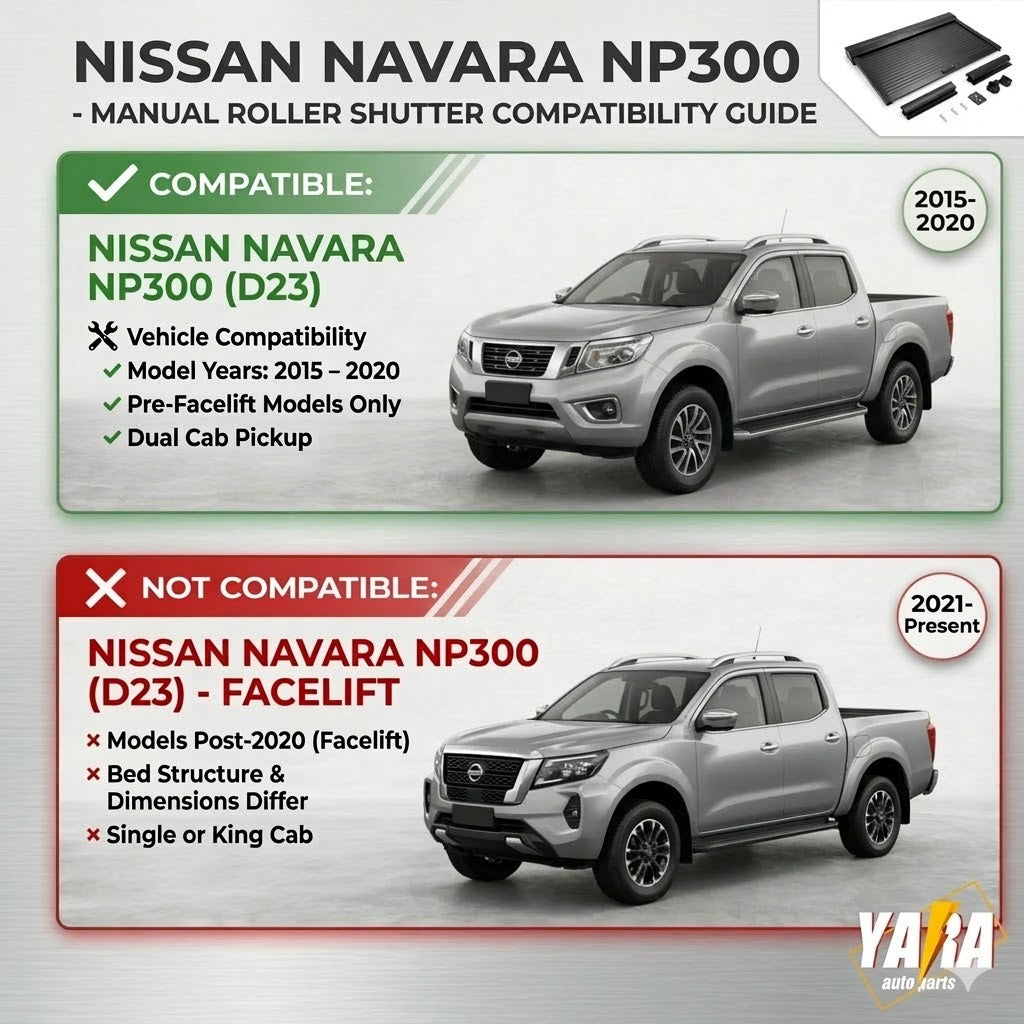 Nissan Navara NP300 Manual Roller Shutter | Lockable Aluminium Hard Lid (2015–2020)