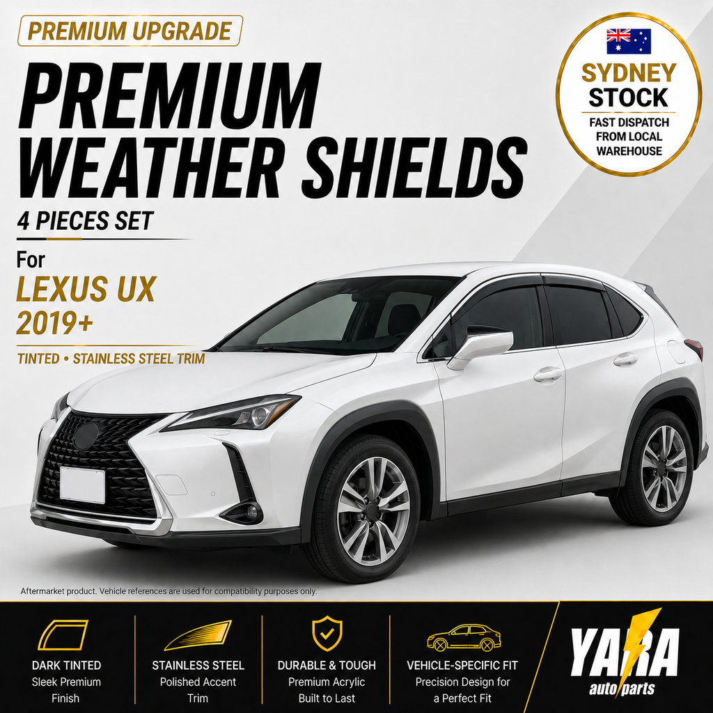 Weather Shields with Stainless Steel Suitable for Lexus UX 2019-On tinted 4pcs