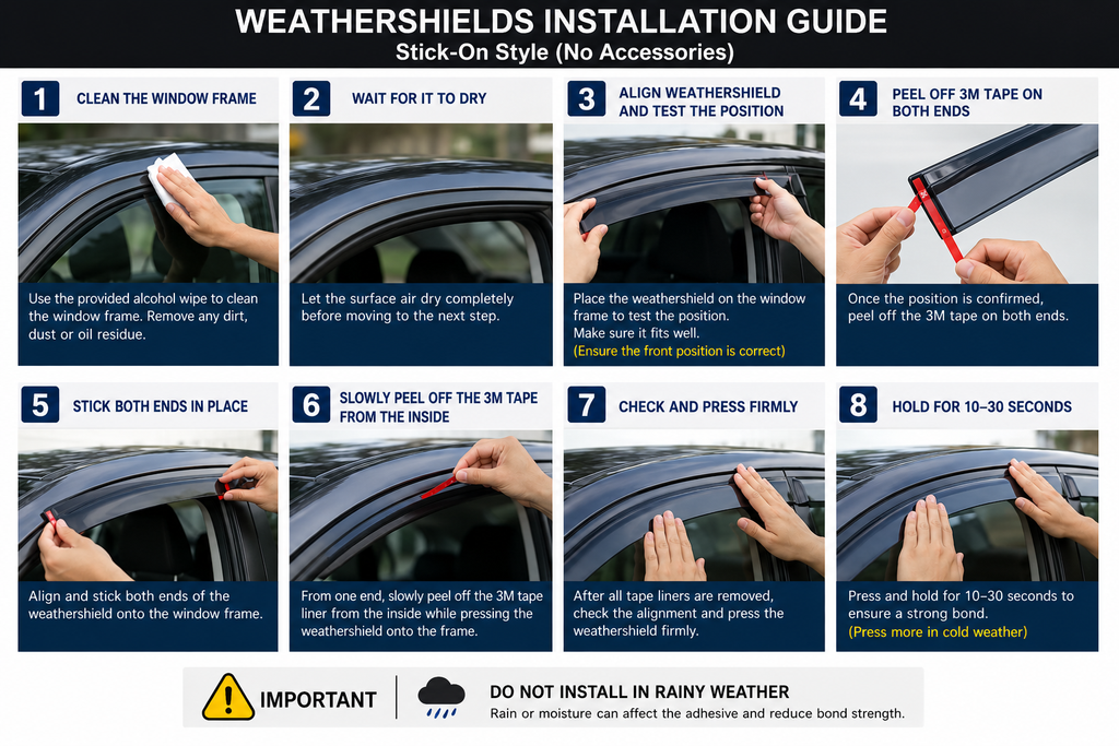 MG U9 Signature Weather Shields 2025-Onwards 4PCS Dark Tinted