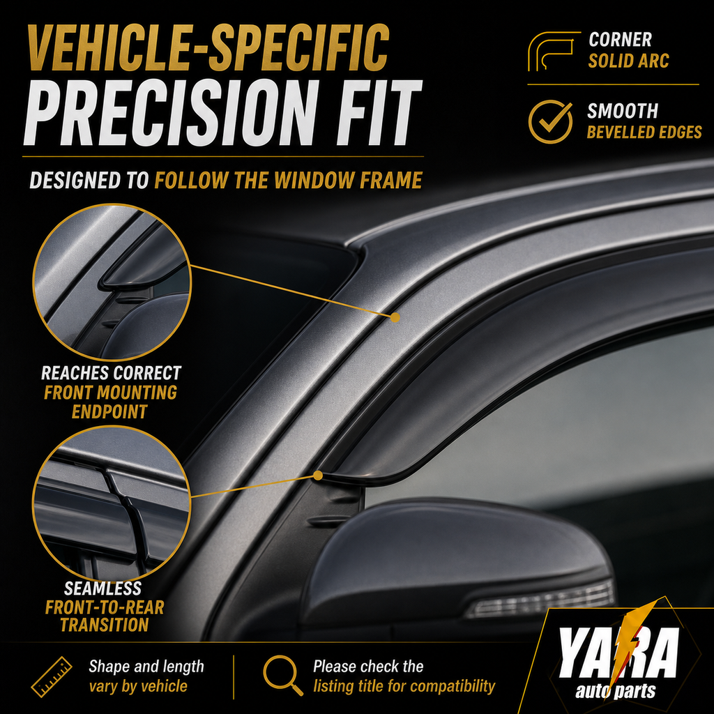 Injection Weather Shields Window Visors for Navara D40 2006–2015 Tinted 4PCS