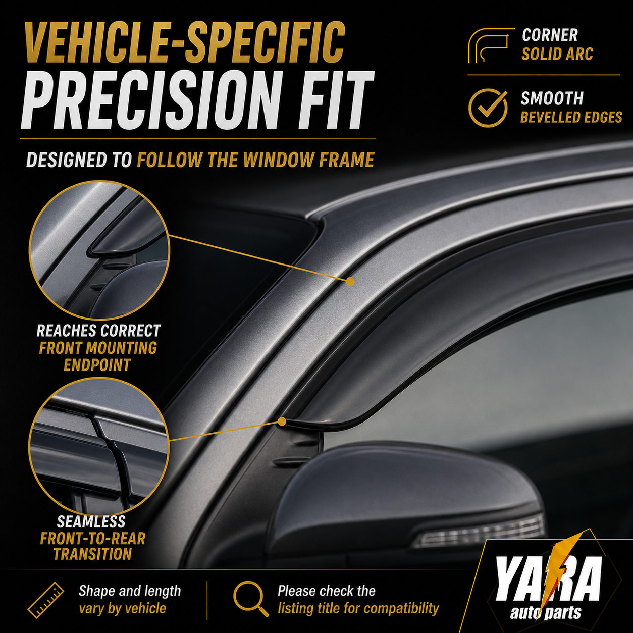 Injection Weather Shields Window Visors for Navara D40 2006–2015 Tinted 4PCS