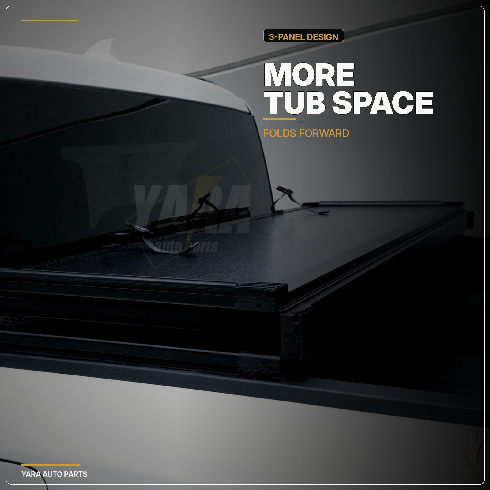 Tri-Fold Hard Lid fully folded for larger cargo
