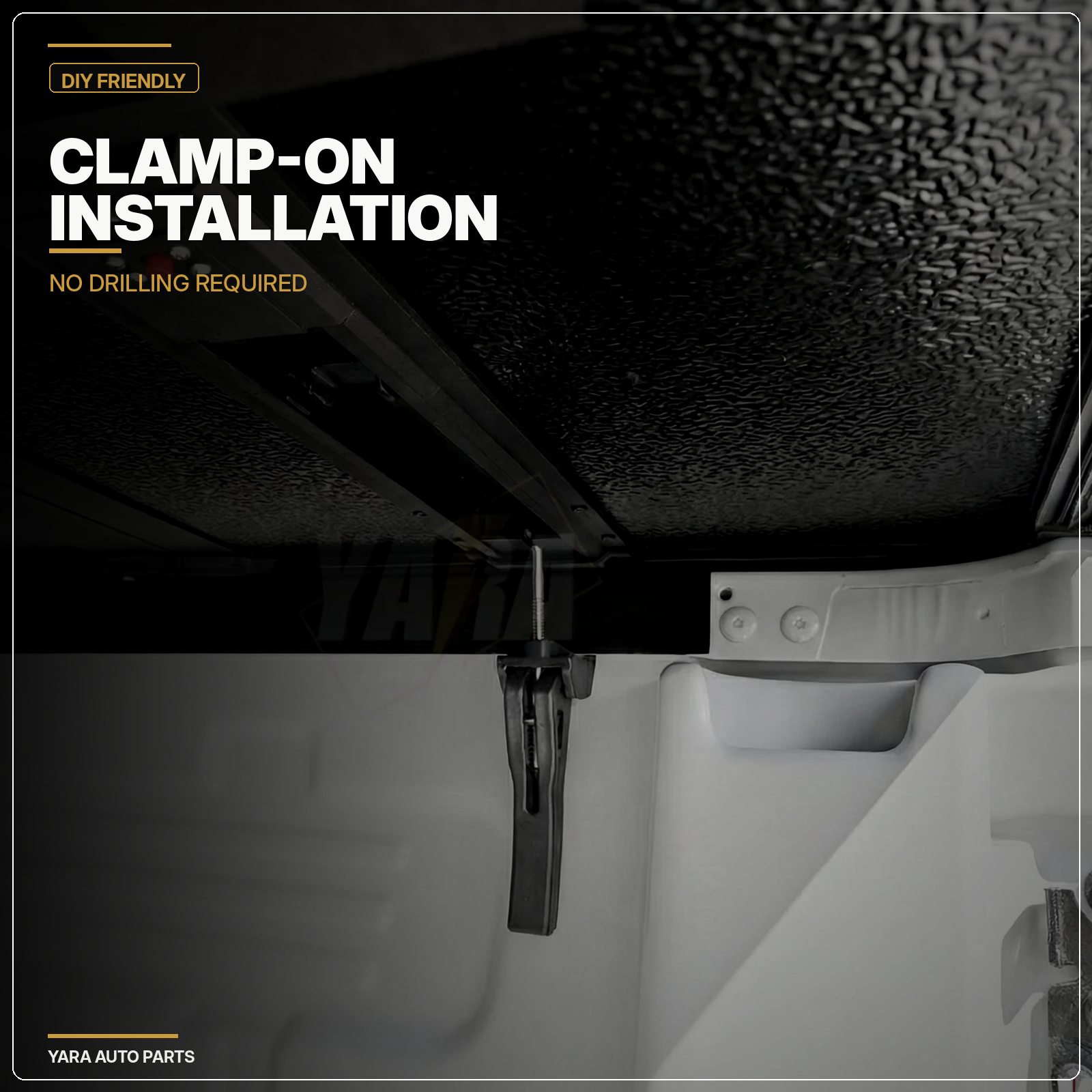 Tri-Fold Hard Lid installation hardware and clamps